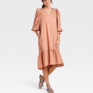 NWT A New Day Balloon Sleeve Ruffle Hem Dress, Size Medium did not fit me